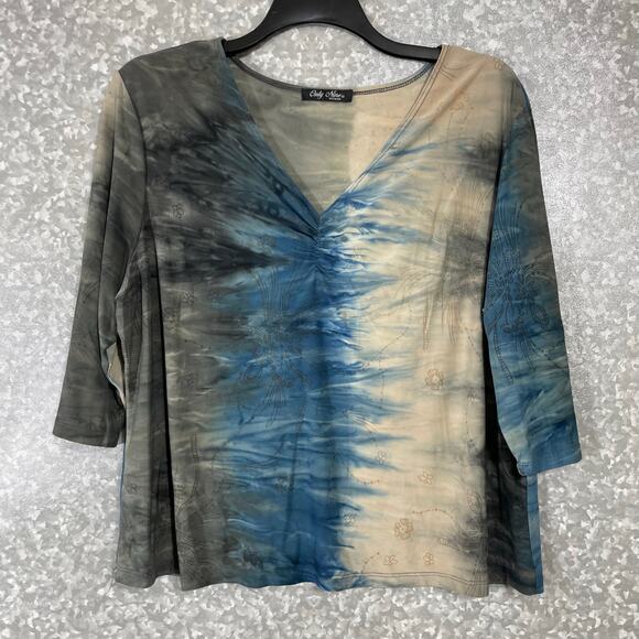 Only Nine Women's Vintage 90s Fairycore Tie Dye T-Shirt - Size 1X/2X - Plus Size - Picture 1 of 6